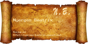 Nyerges Beatrix névjegykártya